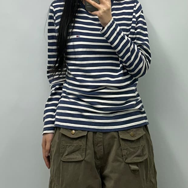 타미힐피거 단가라 스트라이프 롱 슬리브