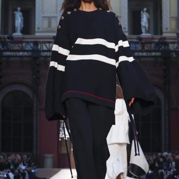 sonia Rykiel 스트라이프 니트 스웨터 네이비 one size