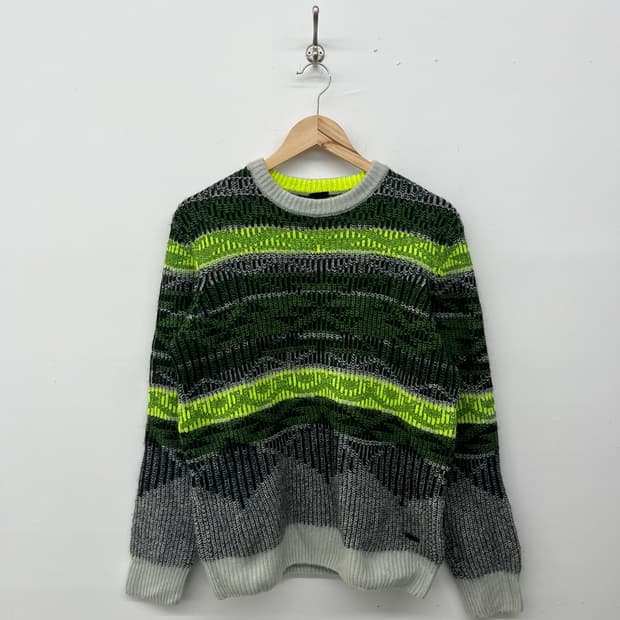 휴고보스 줄무늬 패턴 니트 L