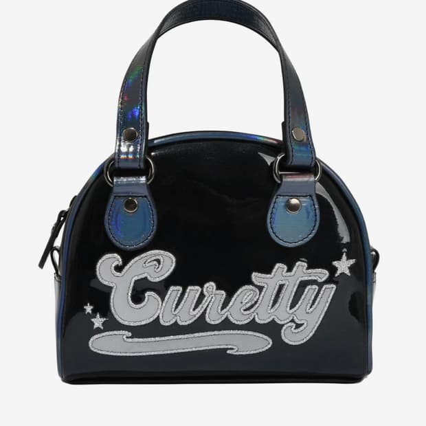 큐리티 y2k 도트 미니백 블랙