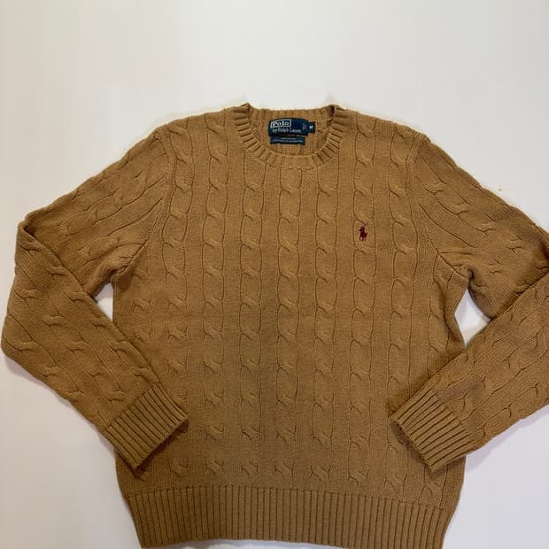 폴로랄프로렌 꽈배기 베이지 니트(M 사이즈)