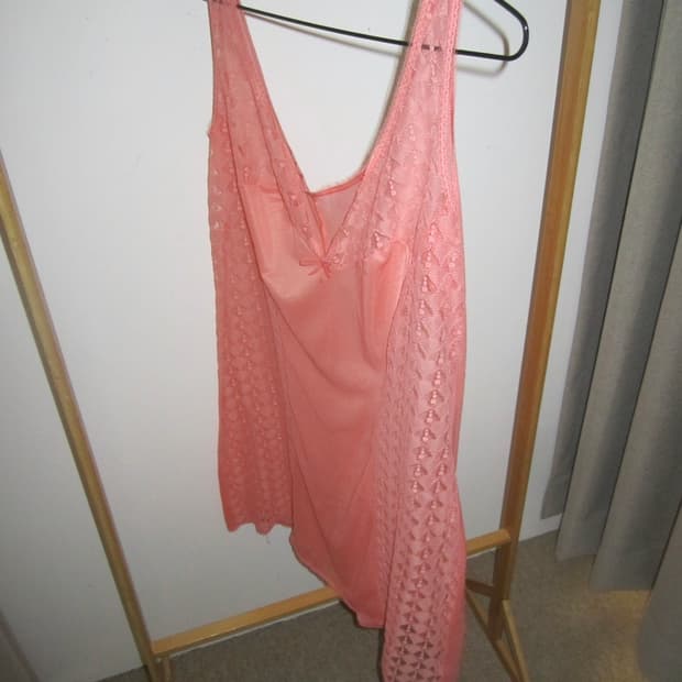 coral slip dress