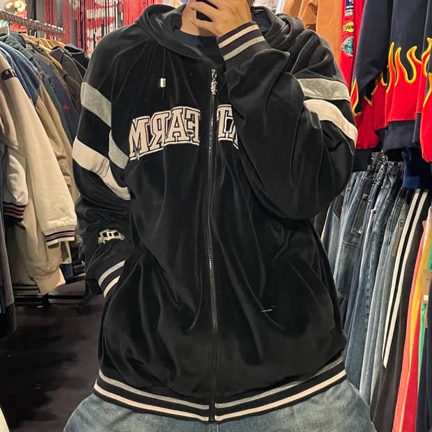 [IM] Phat farm 블랙 후드 벨벳져지