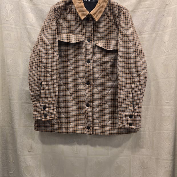 자라 ZARA 퀼팅 체크 자켓 S