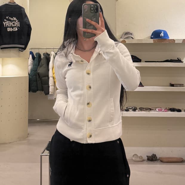 아베크롬비 무스 자수 버튼 후드 가디건 U819