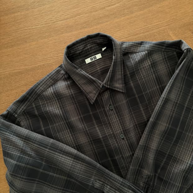 유니클로 U 22ss 플란넬 체크셔츠 XL