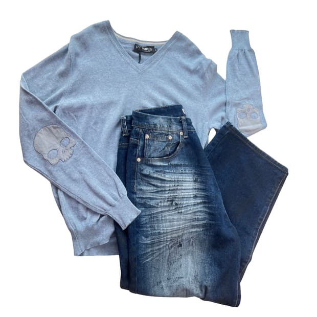 코디셋(새상품)Hydrogen Itary.캐시미어V넥니트.