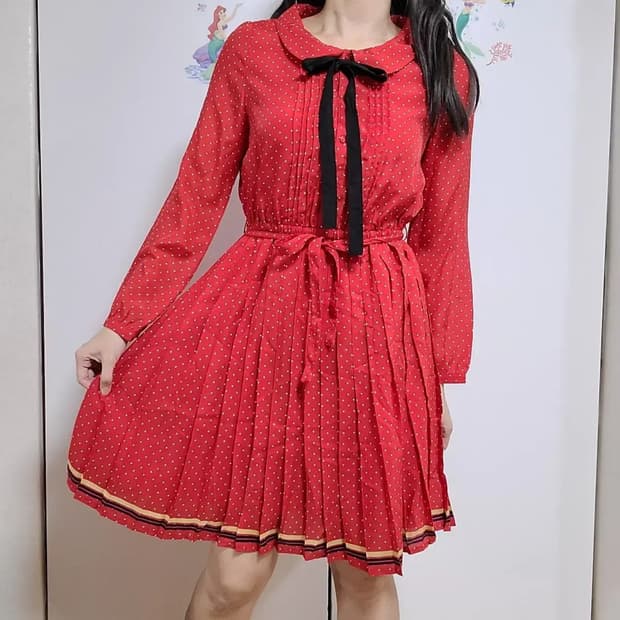 일본빈티지 레트로 땡땡이원피스