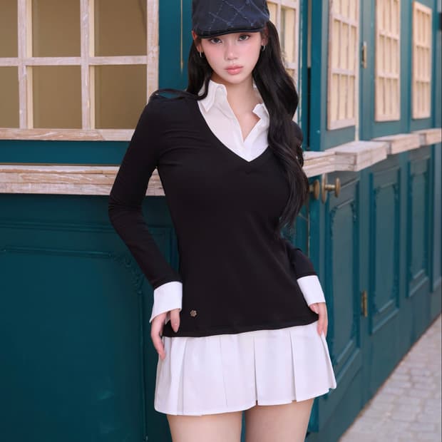 카인다미 플리츠 셔츠 원피스 (새상품)