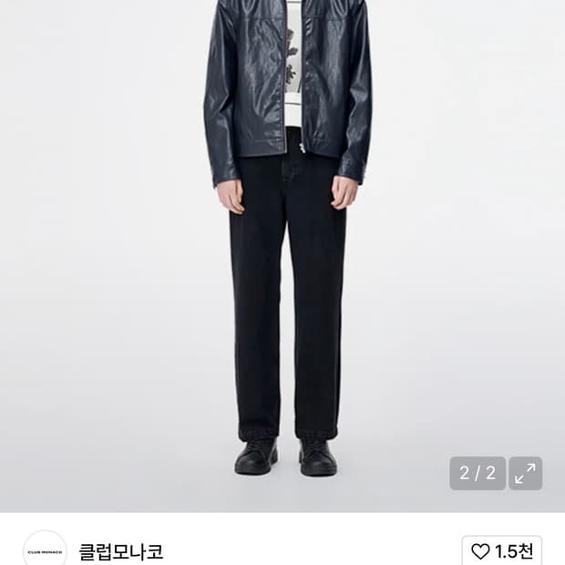 클럽모나코 에코 레더 봄버 자켓 (MM2D8WJM301MDN / 네이비 