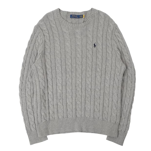 폴로 랄프로렌 그레이 QR 케이블 니트