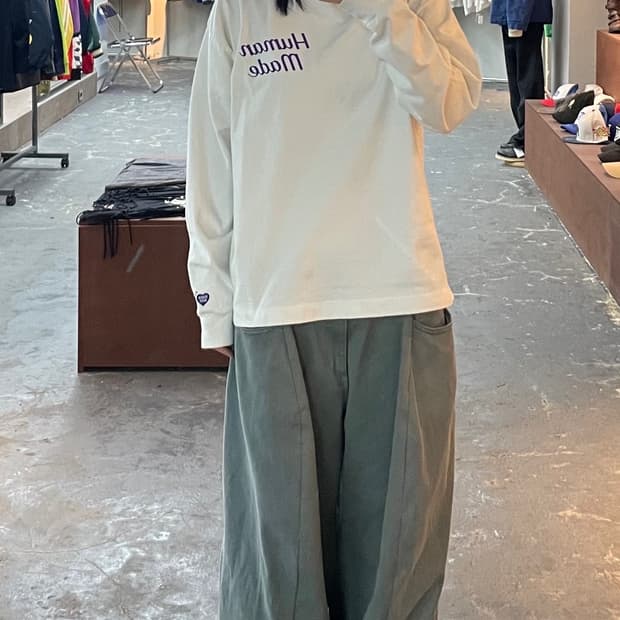 휴먼메이드 플라밍고 롱슬리브티셔츠 H1159