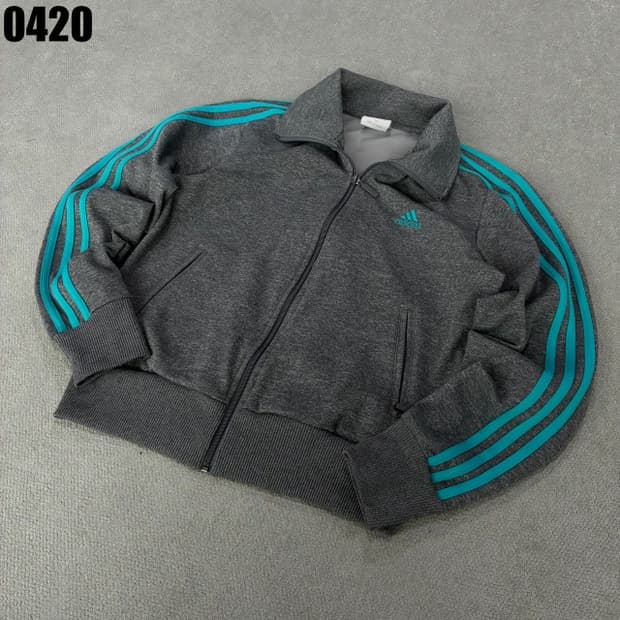 아디다스 삼선 져지 그레이/블루 s