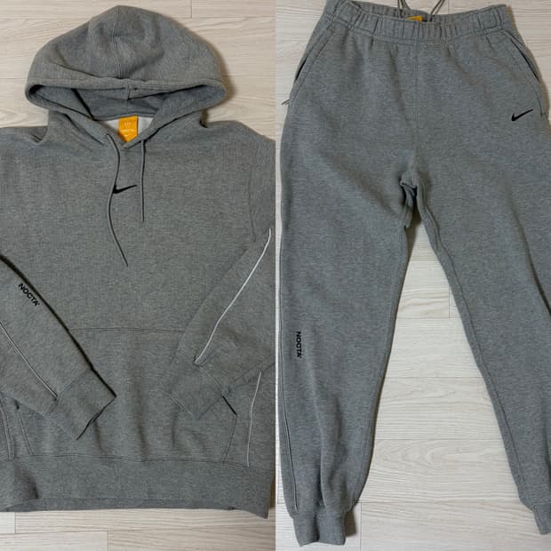 나이키 녹타 플리스 후드, 팬츠 셋업 m 그레이