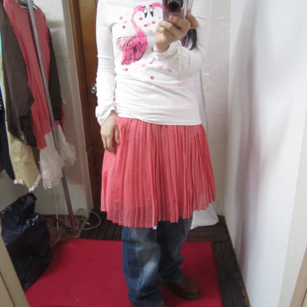 JPN pleats pink skirt