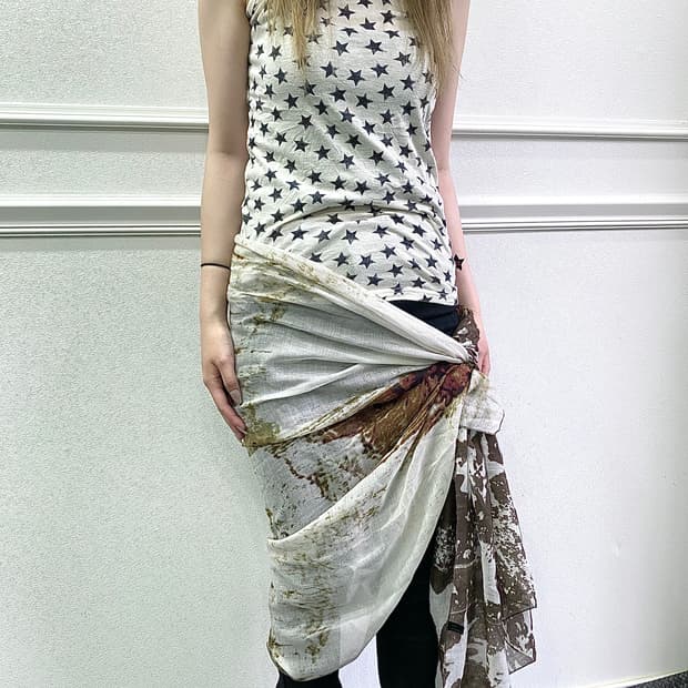 2000s Mood Star Print Sleeveless