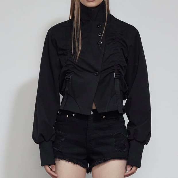 보헤미안서울 SHIRRING TAPE CROP BLAZER 블레이저