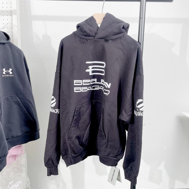 (정품/새상품) 발렌시아가 남성 블랙 제너레이티드 후드