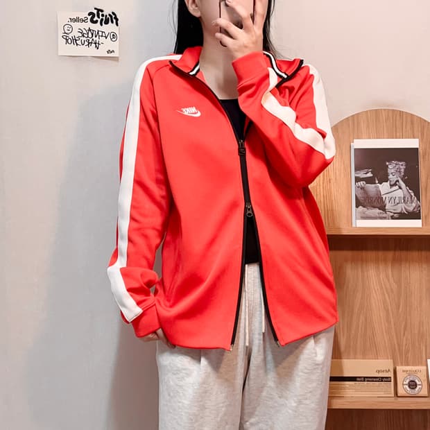 [정품] 나이키 다홍 푸츄라 띠줄 투웨이 져지 집업 [ XL ]