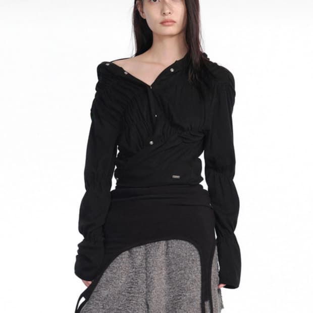 세릭 셔링후드가디건