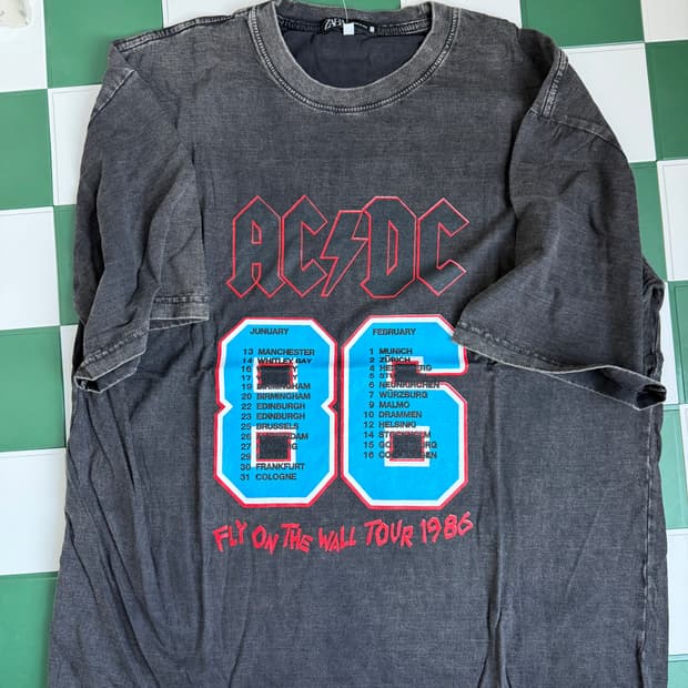 ACDC 1986 Fly on the Wall 투어 반팔티