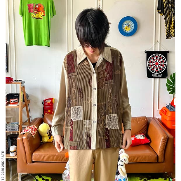 1980-90s Vinidian Antique Pleats Shirt