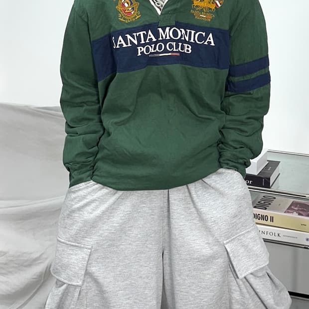 폴로 랄프로렌 90s 딥그린 추격자 빅포니 럭비 pk 2XL