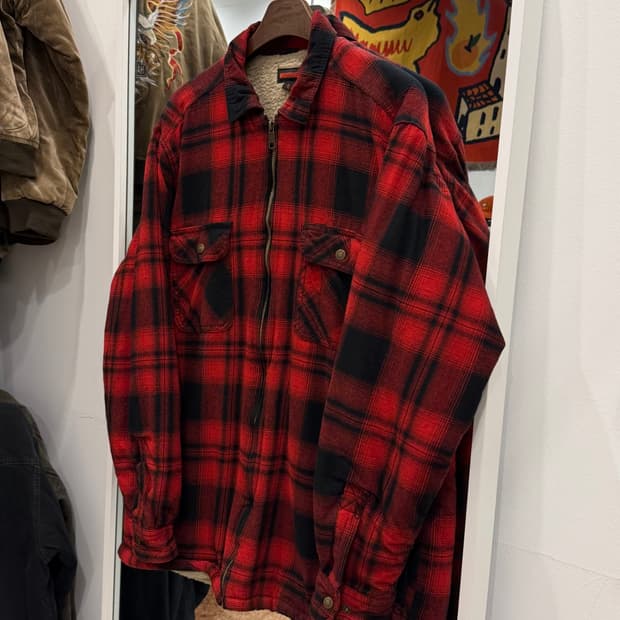 Wolverine 울버린 버팔로 체크 쉐르파 집업 워크 자켓