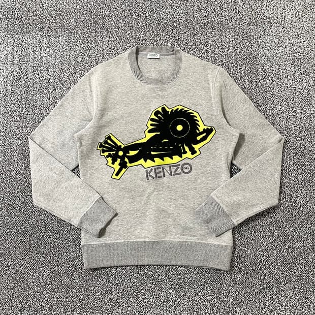 빈티지9. KENZO 겐조 네온 피쉬 라운드 넥 맨투맨 스웻셔츠