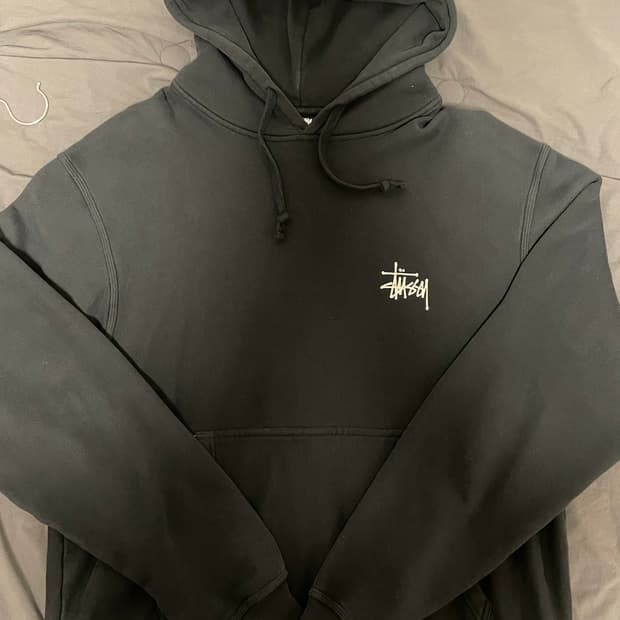 스투시 블랙 후드티 L