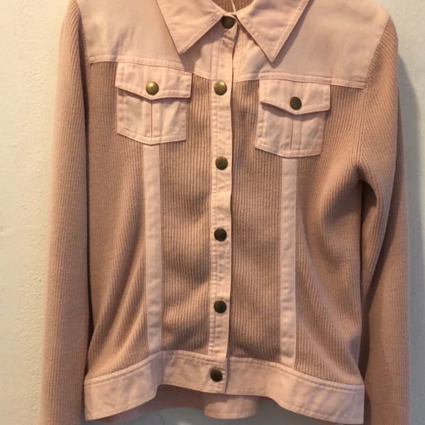 핑크 니트 자켓