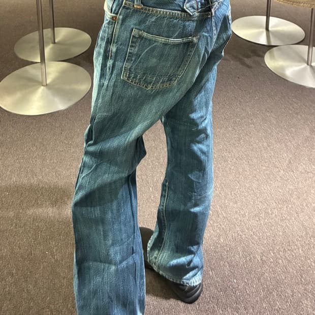 32)Japanese vintage 포켓 디테일 스트레이트핏 데님팬츠