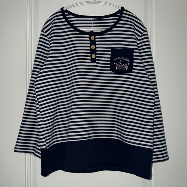 일본빈티지 모리걸 스트라이프 롱슬리브