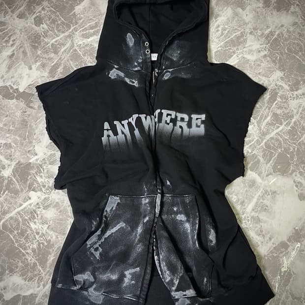 (Re make)sleeveless over hoody top