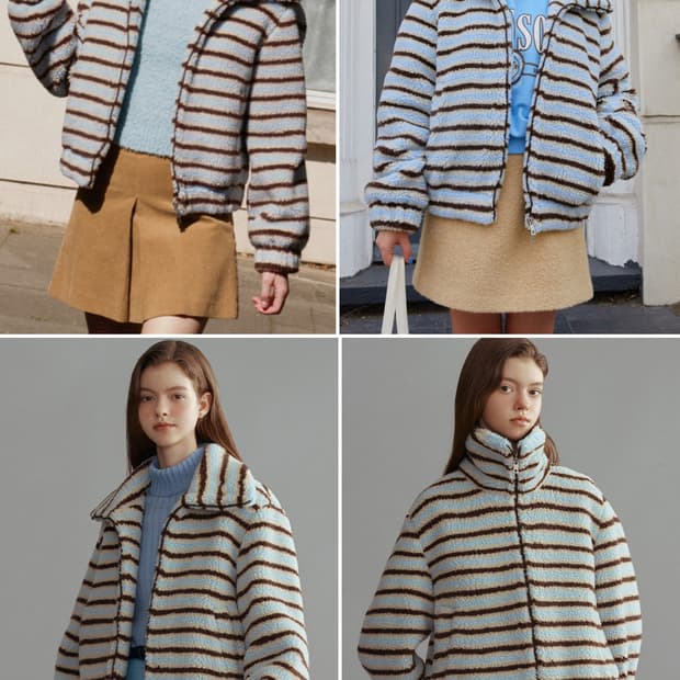 앤유 VICTORIA Shearing stripe wool jumper