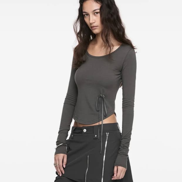 나체 시그니처 롱슬리브 차콜 0사이즈