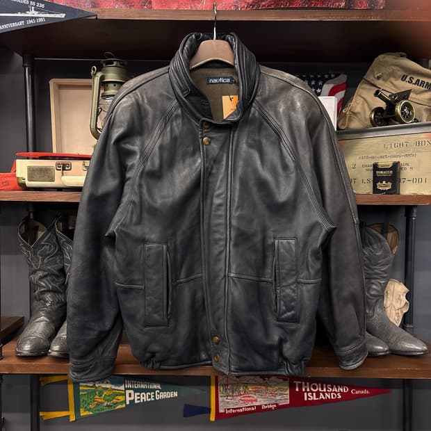 90s 노티카 한국생산 디어스킨 블루종 봄버자켓 N939