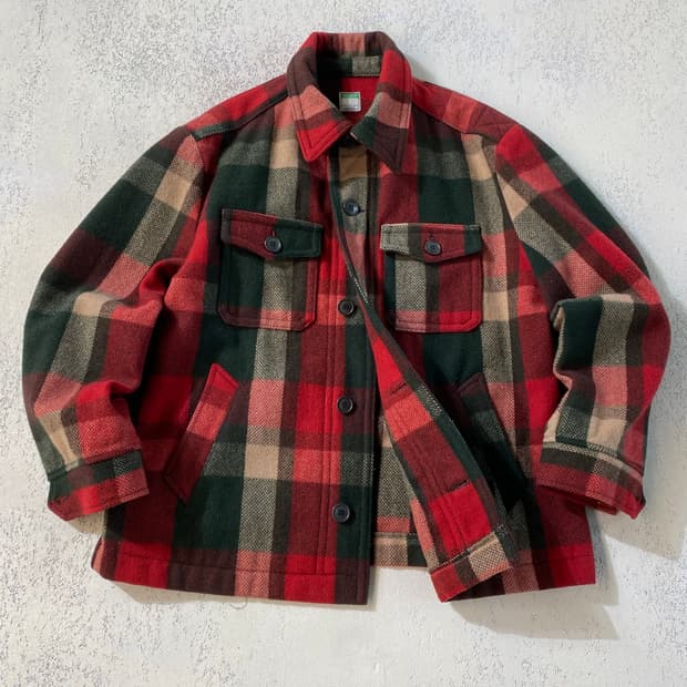 [M] 90s Benetton 베네통 이태리 메이드 울 체크 셔츠자켓