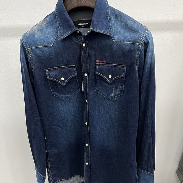 95) 디스퀘어드 로고 데님셔츠 