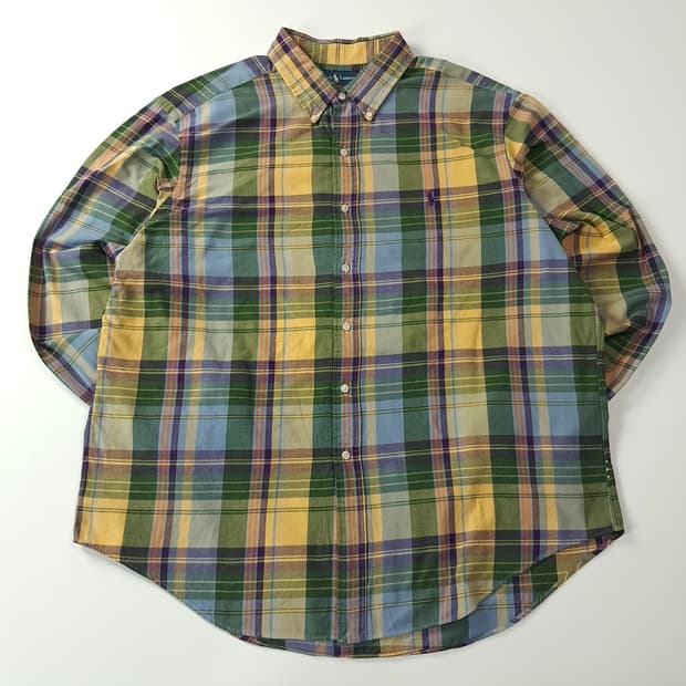 CA177 2XL 폴로 클래식핏 00s 클래식 마드라스체크 셔츠 남방