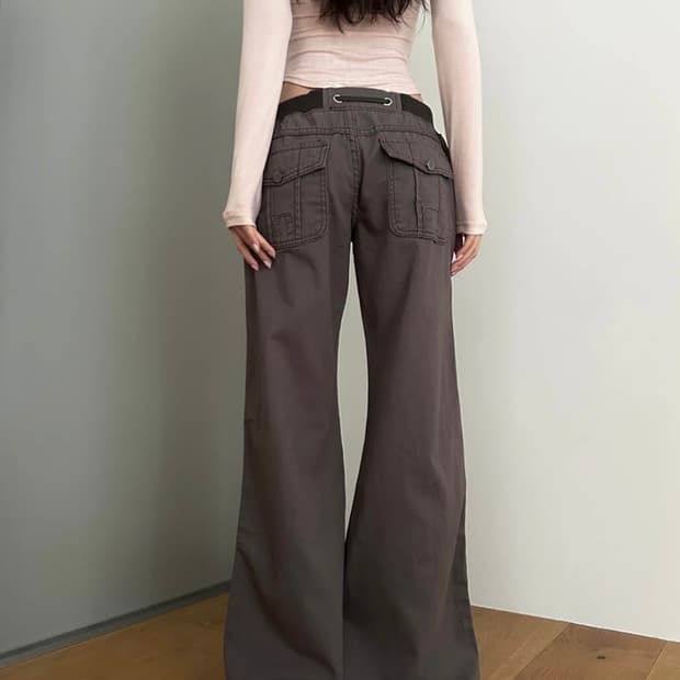 사토미라디오 Banding low pocket pants