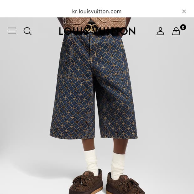 루이비통 엠브로이더드 데님팬츠 32