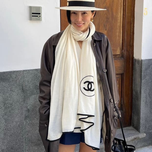 샤넬 제니 캐시미어 머플러 아이보리