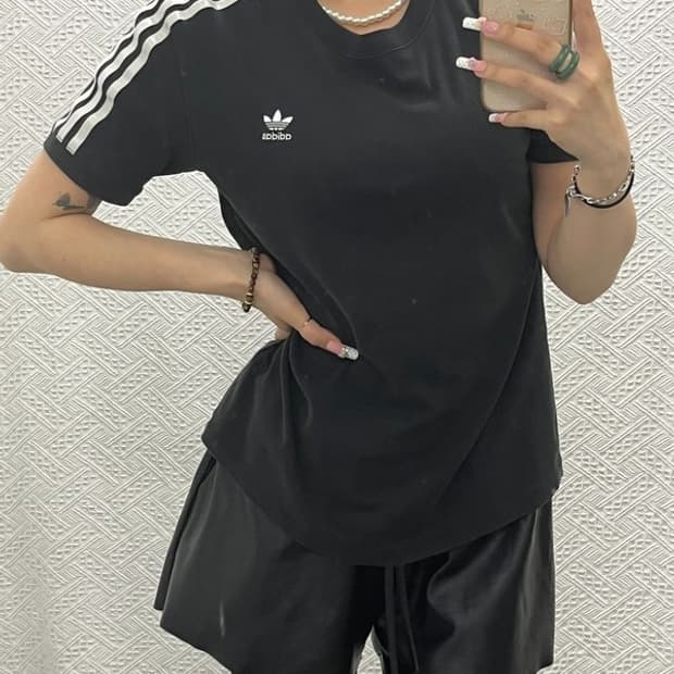 아디다스 캐주얼 스포티 3S 트레포일 반팔티 M C13582