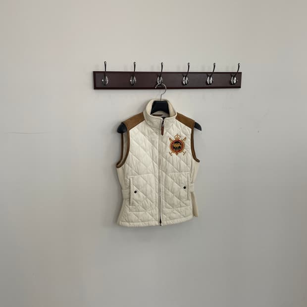 폴로 랄프로렌 아이보리 퀼팅 조끼