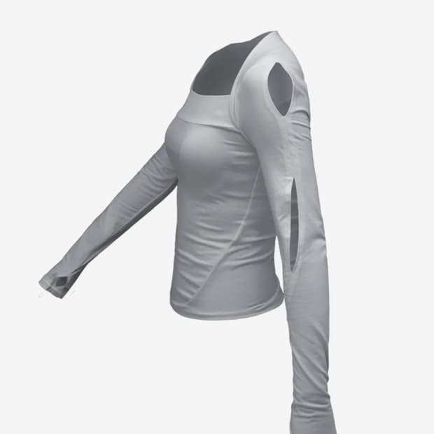 오호스 숄더랩 롱슬리브 그레이