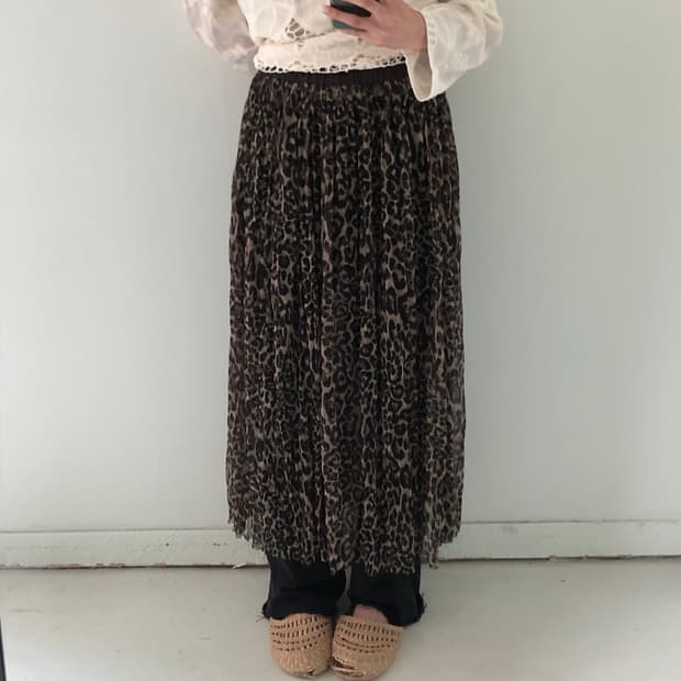 일본빈티지 호피 레이어드 스커트