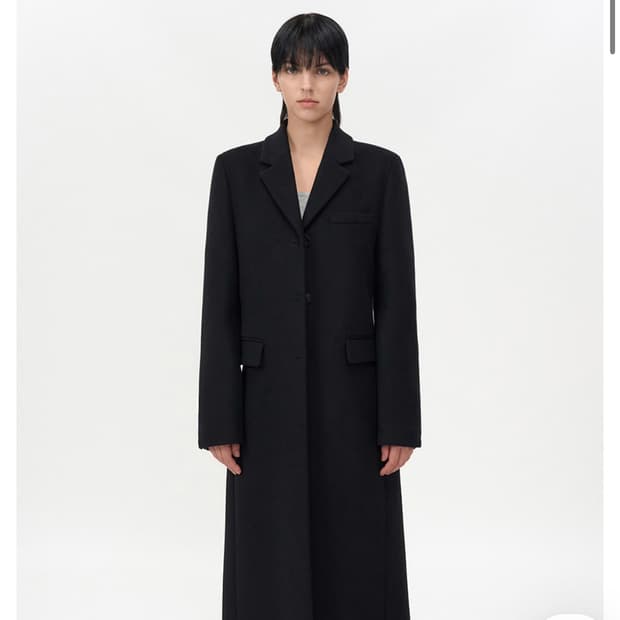 인사일런스 캐시미어 싱글 맥시 코트 블랙 S