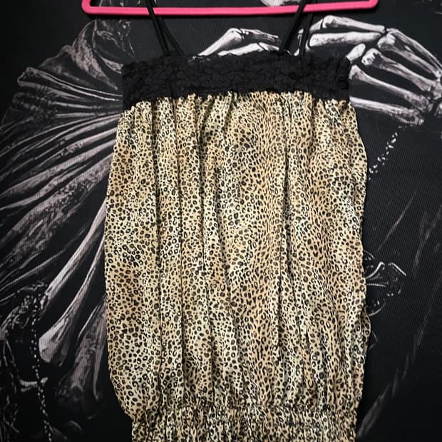 오네갸루 레오파드 시스루 슬립