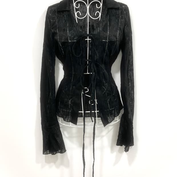 black crochet blouse